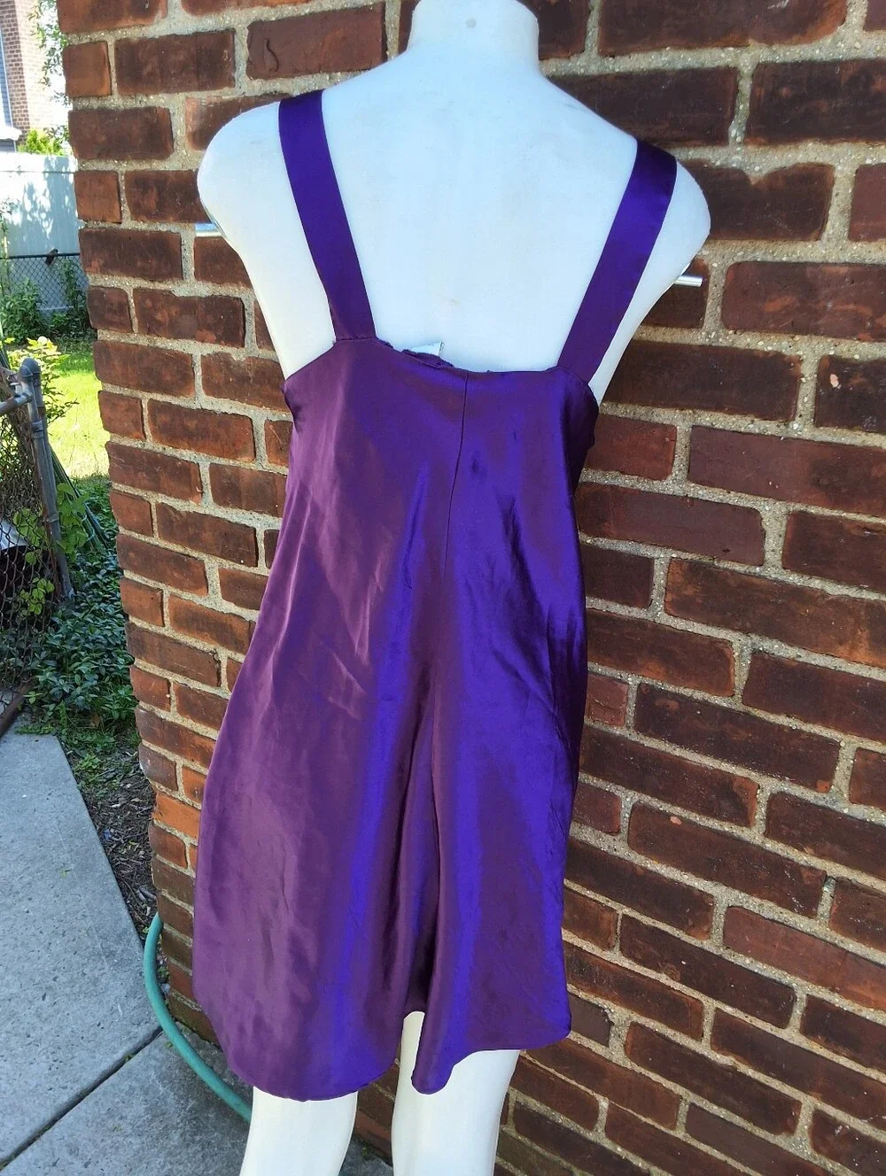 Vintage Sopré Purple Satin Nightgown Chemise Slip Dress Size L